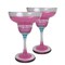 Hand Painted Glassware Cape Cod Cottage Stripe Pink Margarita